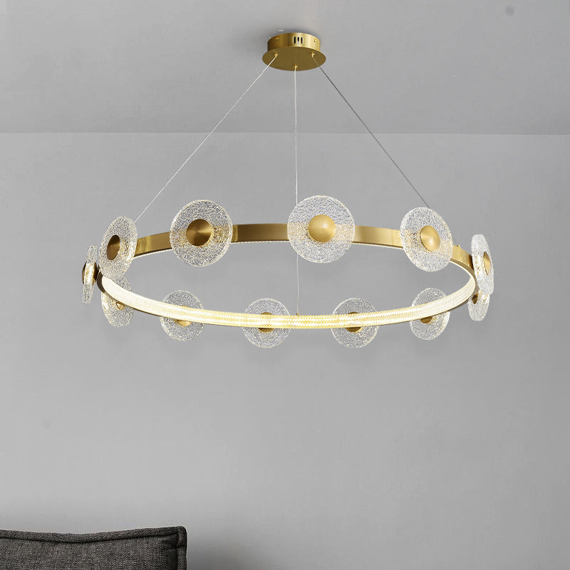 Modern Creative simple disc brass chandelier