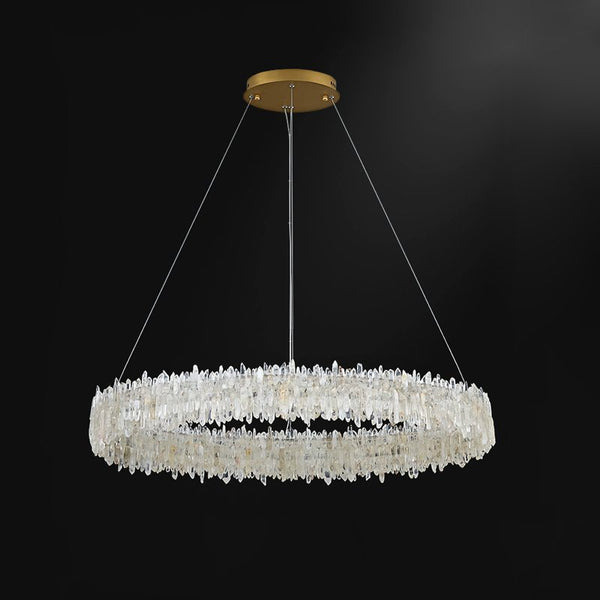 Natural Crystal Column Chandelier