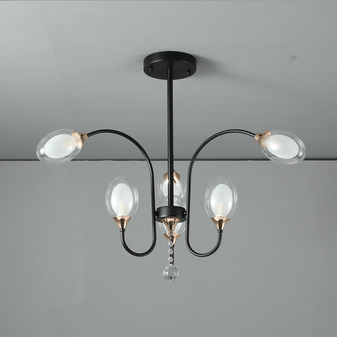 Modern Black and gold  pendant chandelier