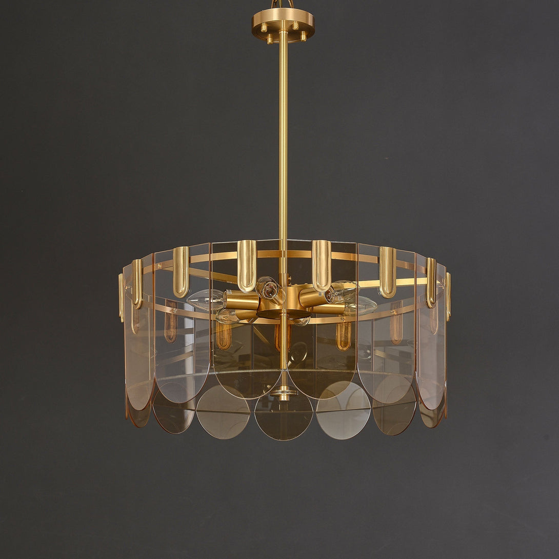 Evale Brass Glass Chandelier