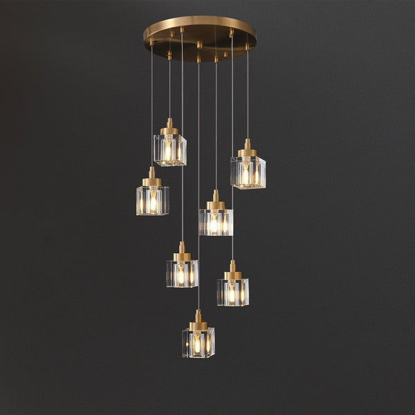 Cube Crystal Chandelier 7 Lights