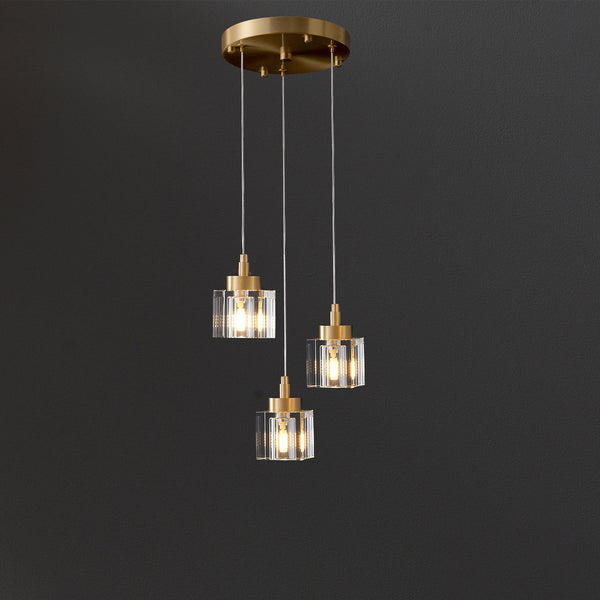 Cube Crystal Chandelier 3 Lights