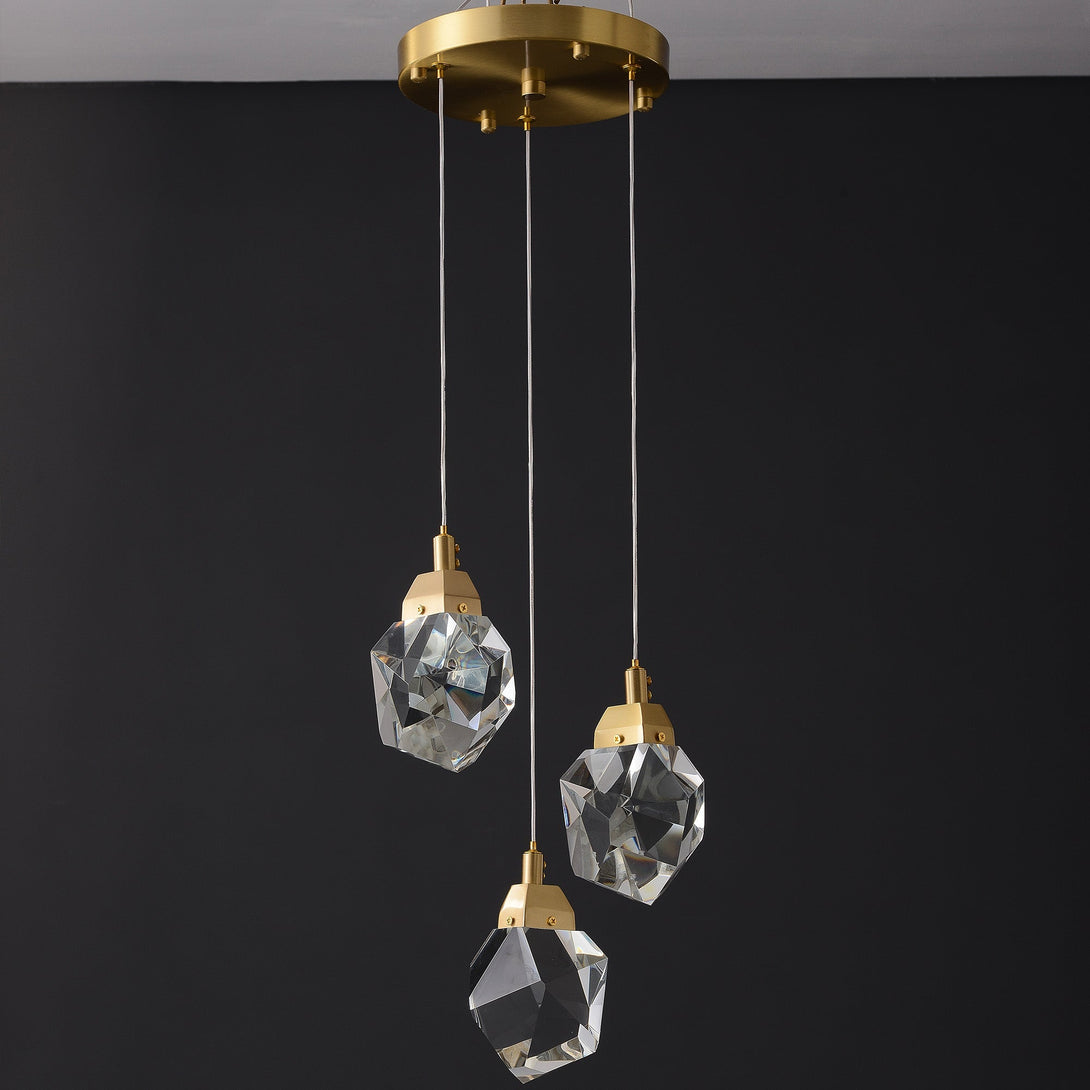 Round Polygonal Chandelier 3 Lights