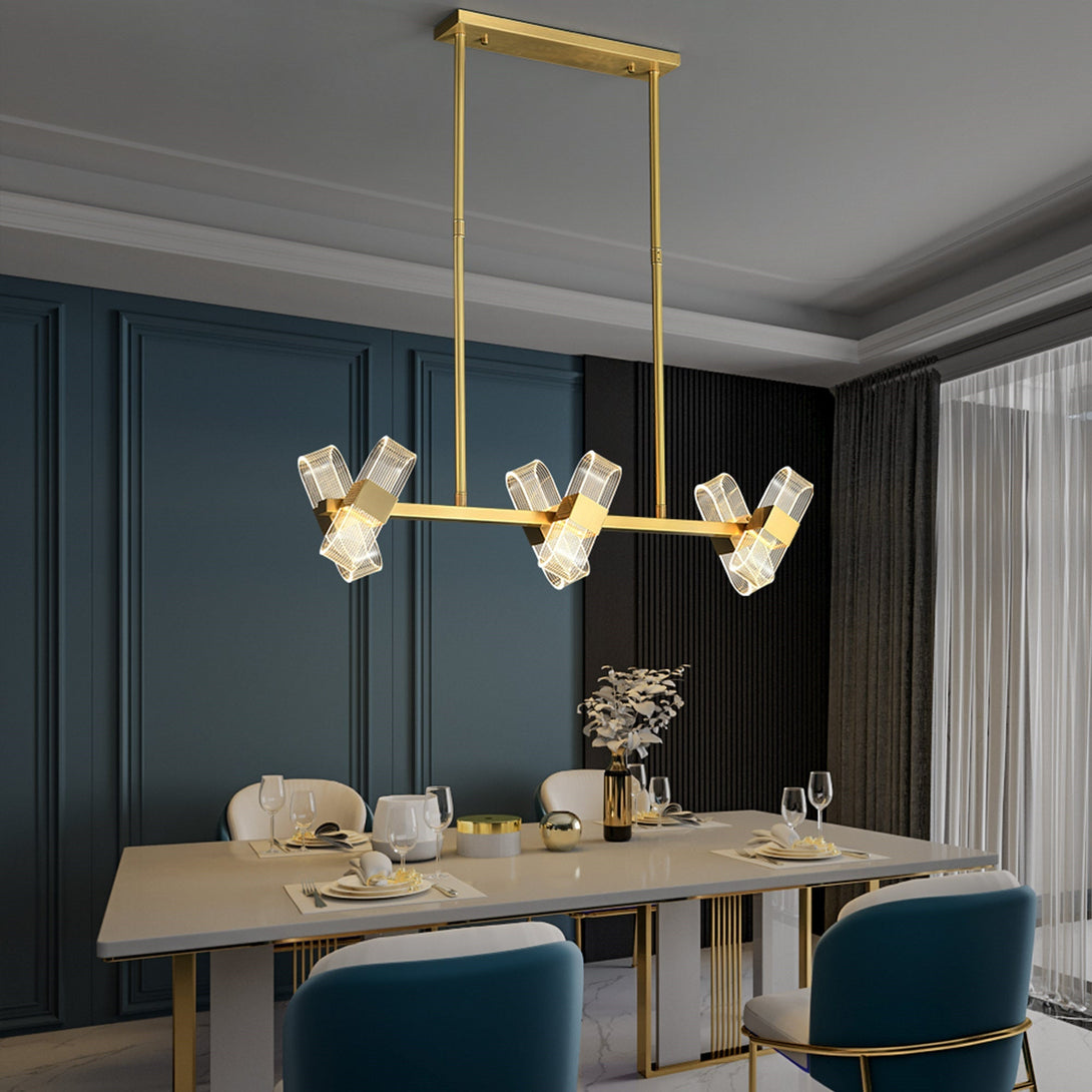 Gold Line Cross Chandelier