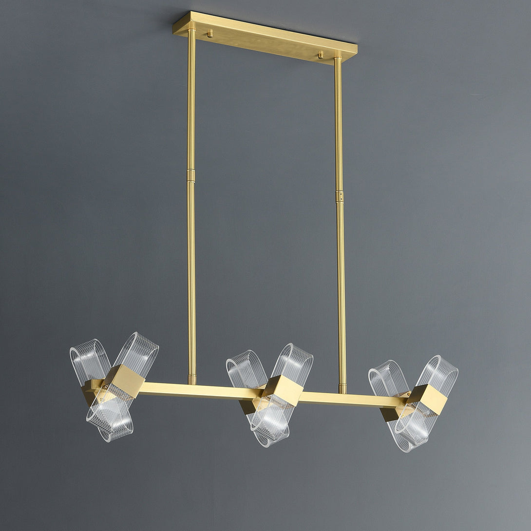 Gold Line Cross Chandelier