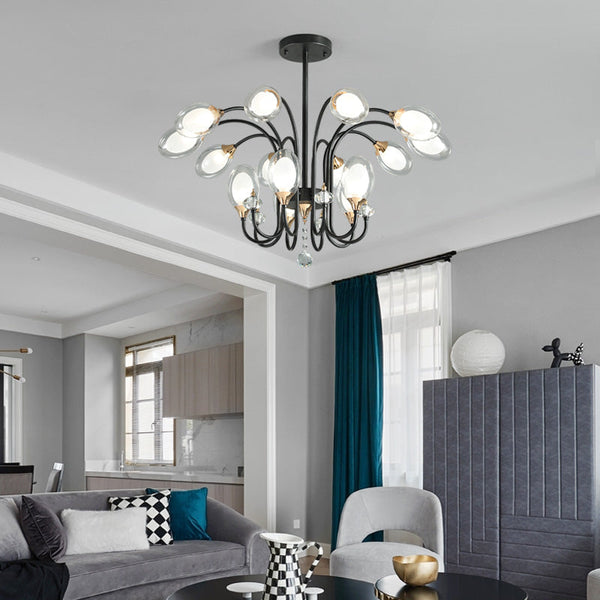 Modern Black and gold  pendant chandelier