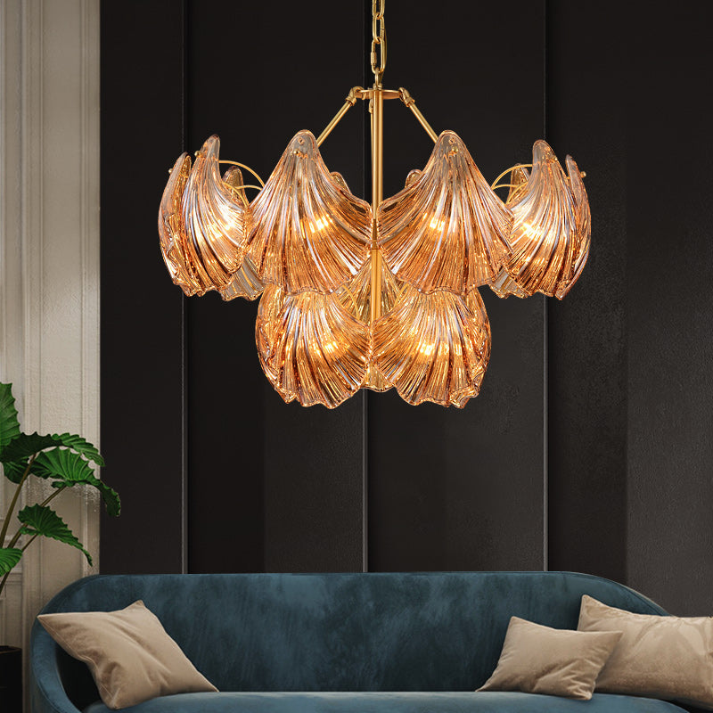 Evale Shell Two-layer Round Chandelier D24"