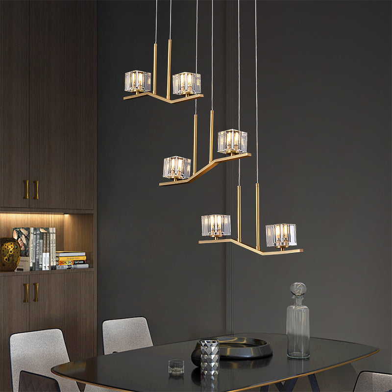 Irregular Cube Crystal Chandelier