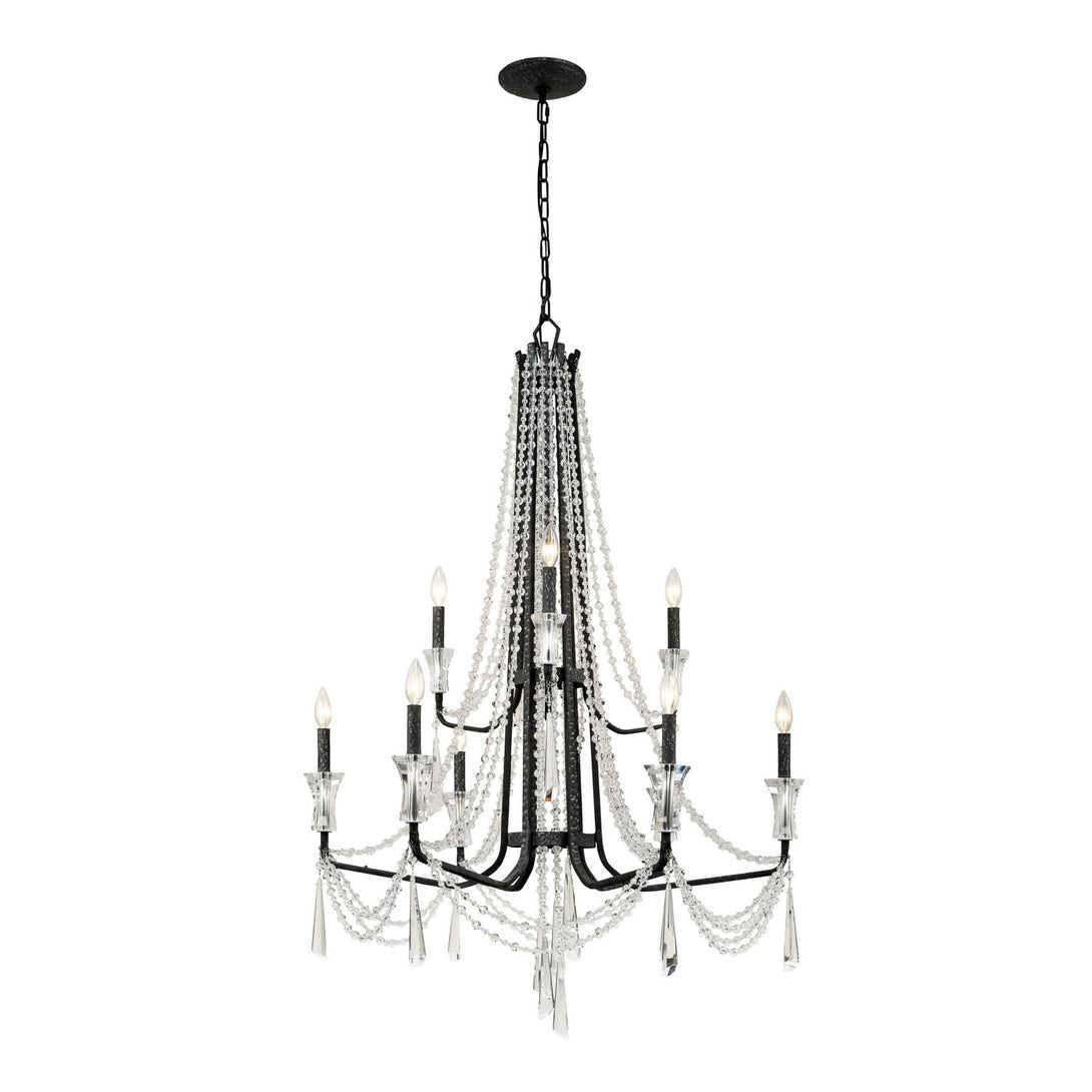 Baylor  Nine Light Chandelier In Onyx