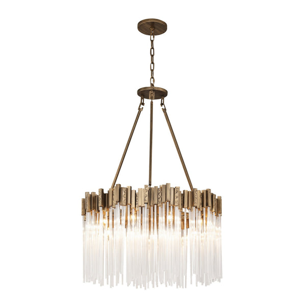 Madison  Ten Light Pendant In Havana Gold