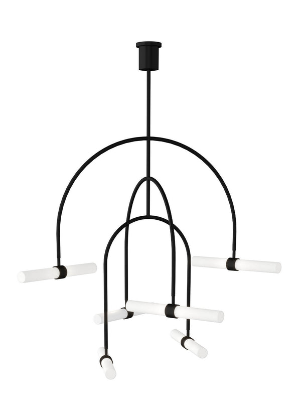 Modern Calumn LED Chandelier In Nightshade Black