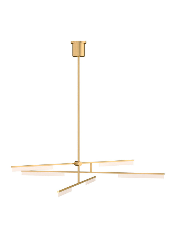 Modern Klee LED Chandelier In Natural Brass