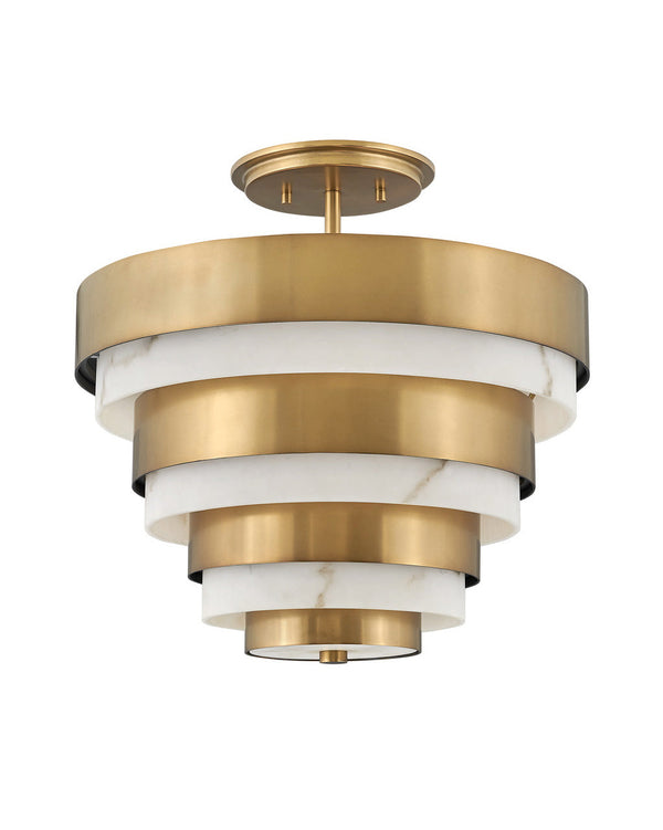 Hinkley Echelon LED Foyer Pendant In Heritage Brass