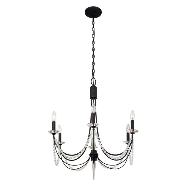 Vance  Six Light Chandelier In Carbon Black