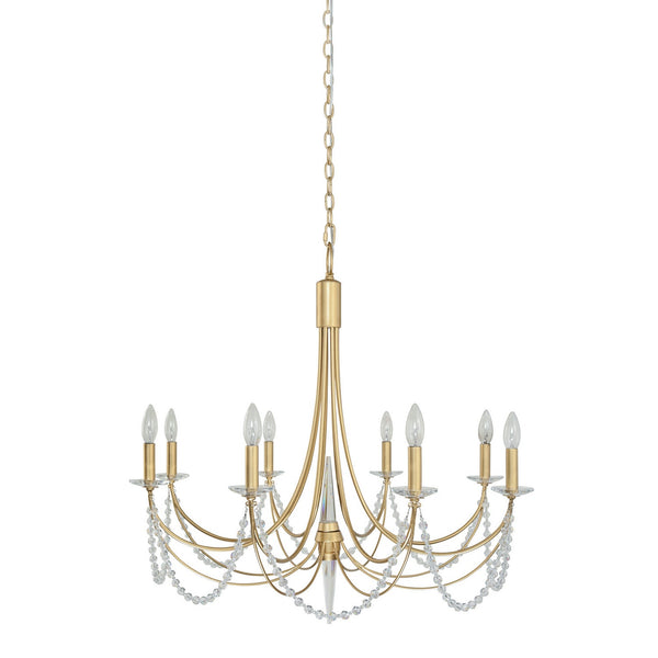 Vance  Eight Light Chandelier In French Gold