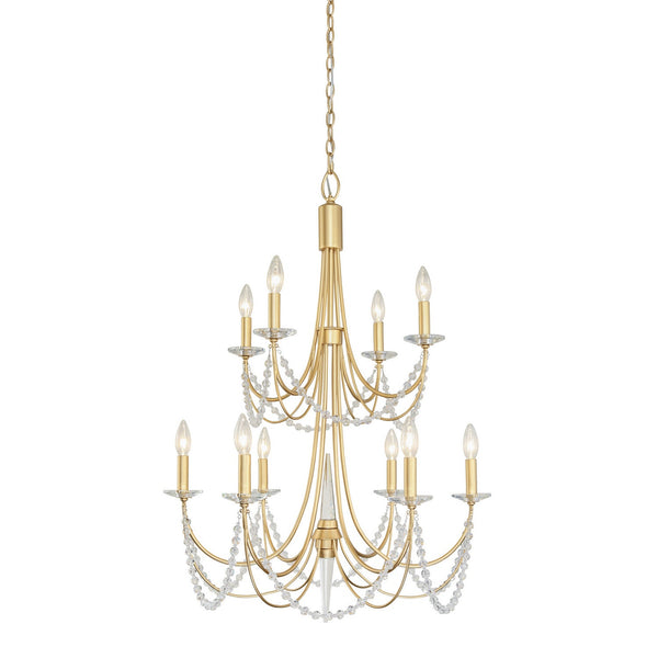 Vance  Ten Light Chandelier In French Gold