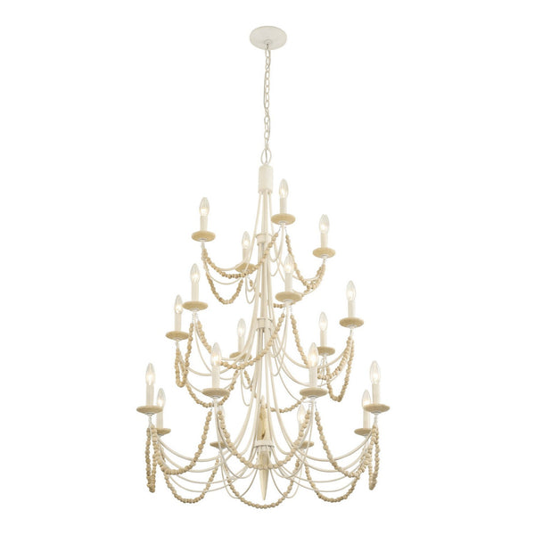 Vance  18 Light Chandelier In Country White