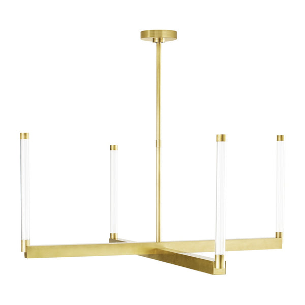 Modern Phobos LED Chandelier In Natural Brass