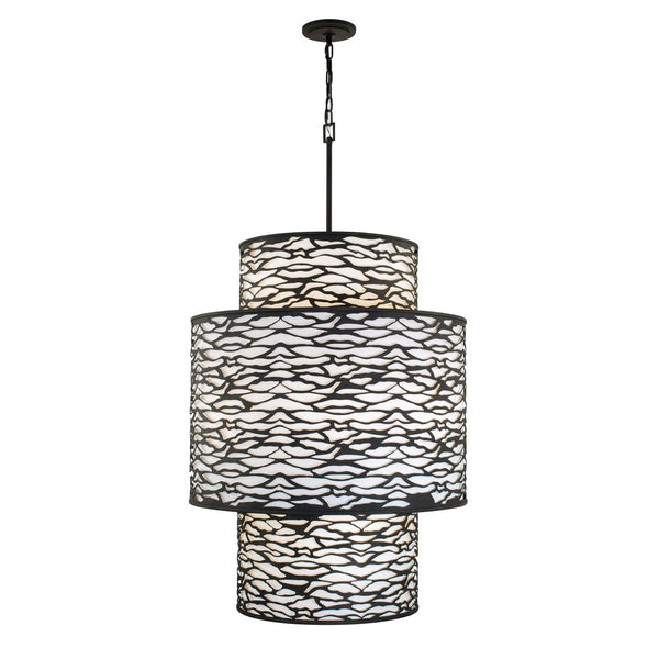 Kara  16 Light Foyer Pendant In Carbon