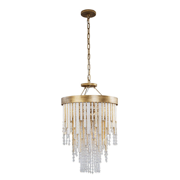 Varaluz Lafayette Four Light Chandelier In Havana Gold