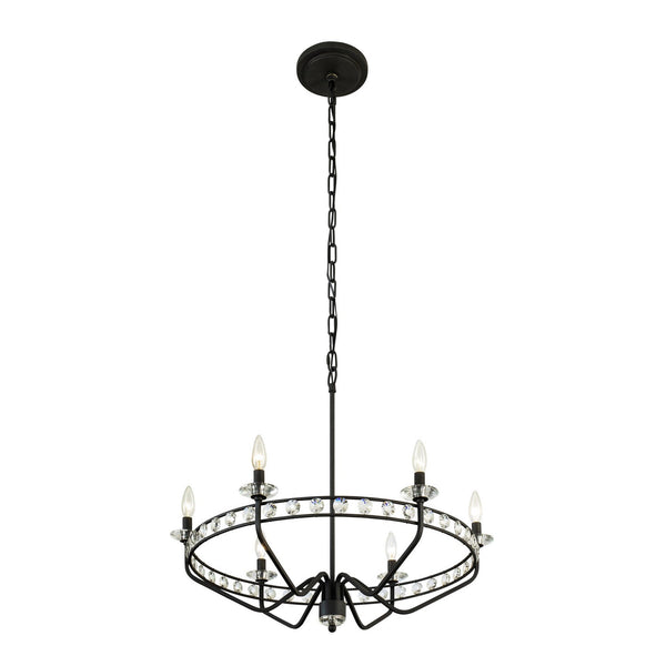 Varaluz Monroe Six Light Chandelier In Carbon