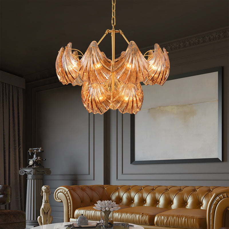 Evale Shell Two-layer Round Chandelier D24"