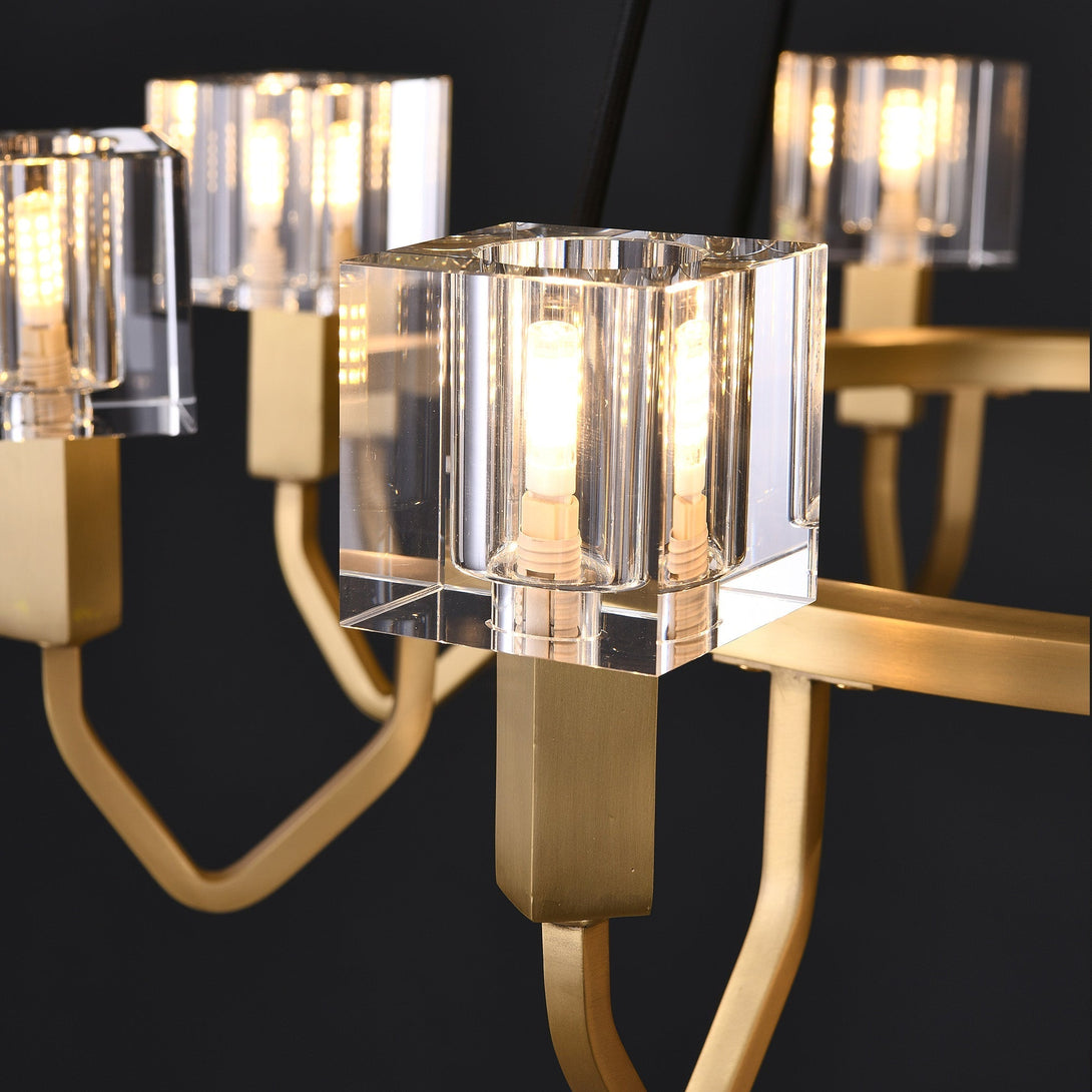 Round Cube Crystal Chandelier 12 Light