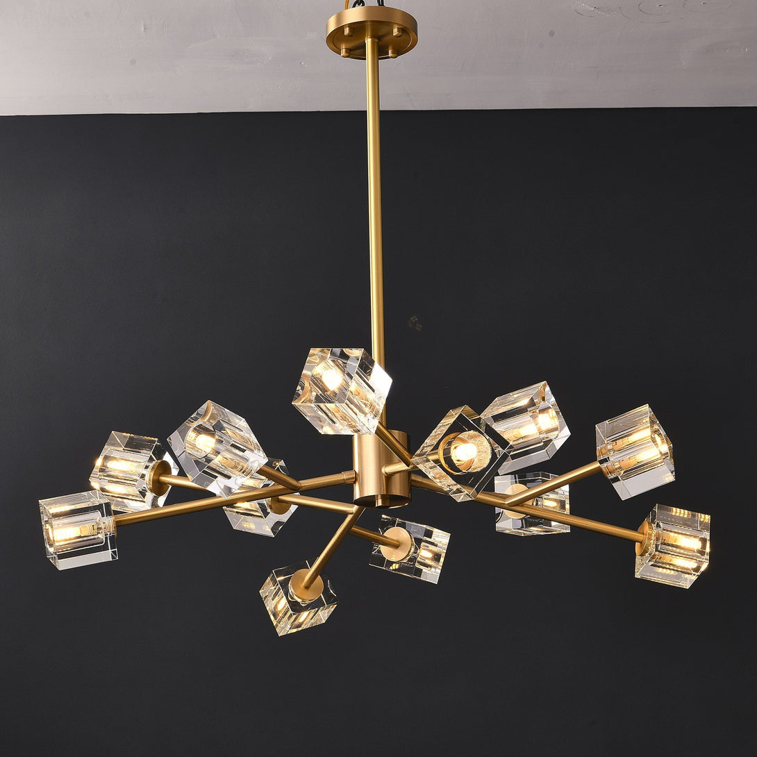 Cube Crystal Chandelier 12 Lights