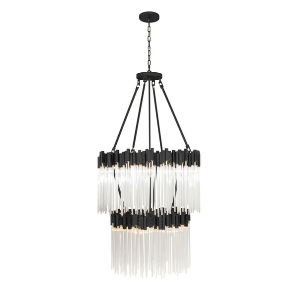 Madison  14 Light Chandelier In Matte Black/French Gold