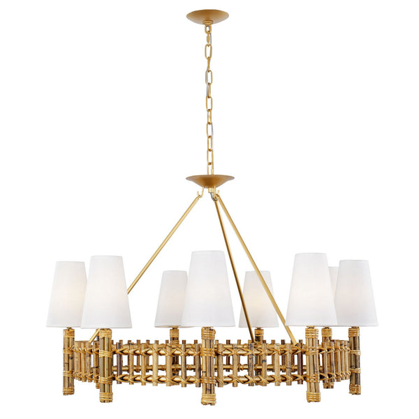 Varaluz Nevis Nine Light Chandelier In French Gold