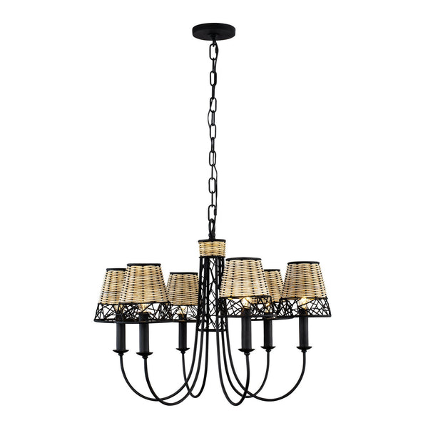 Varaluz Cayman Six Light Chandelier In Black