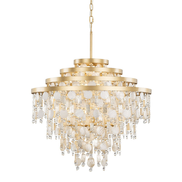 Varaluz Kalani Ten Light Chandelier In French Gold