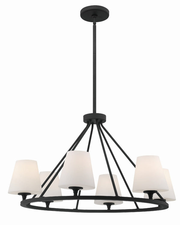 Crystorama Keenan Six Light Chandelier In Black Forged