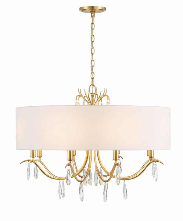 Crystorama Rollins Eight Light Chandelier In Antique Gold