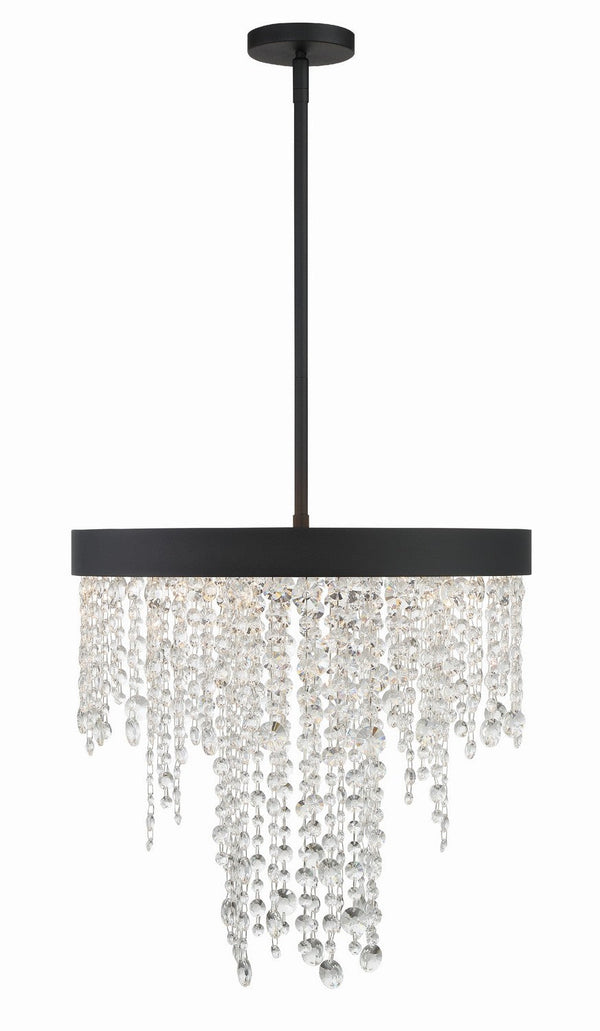 Crystorama Winham Five Light Chandelier In Black Forged