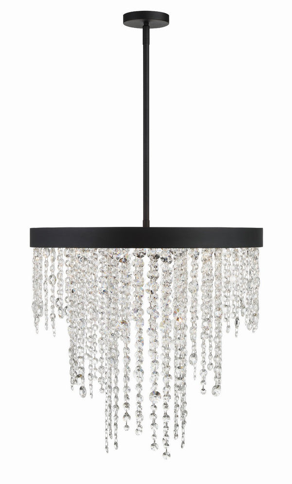 Crystorama Winham Six Light Chandelier In Black Forged