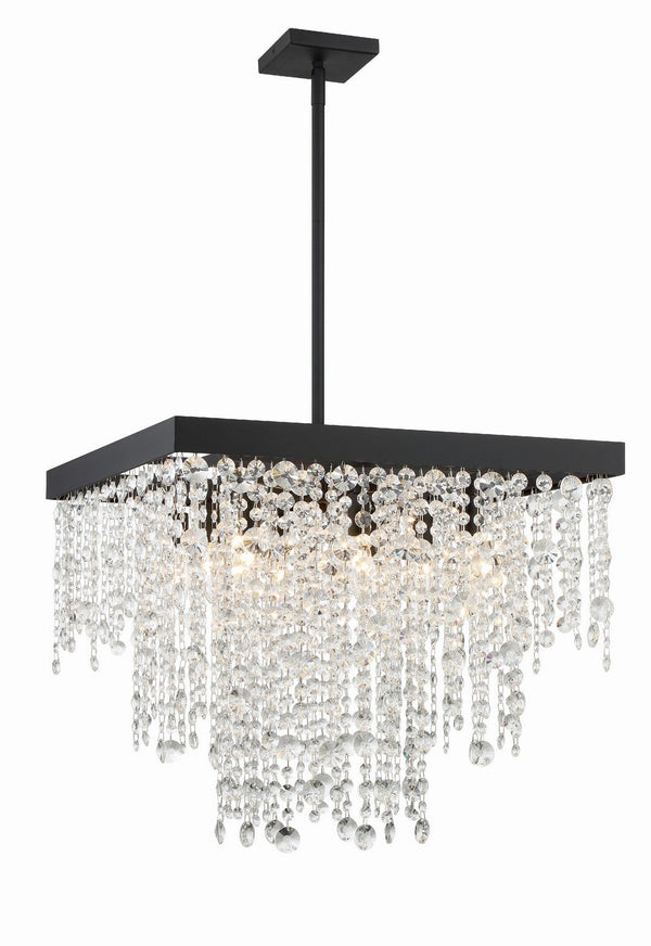 Crystorama Winham Eight Light Chandelier In Black Forged