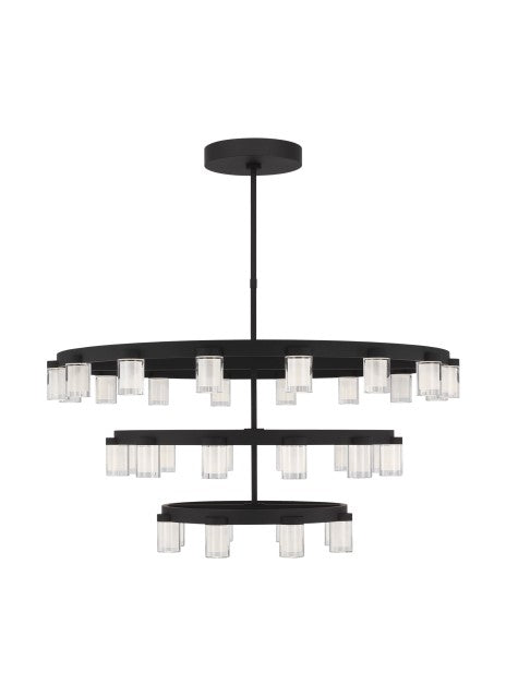 Ella LED 3-tiers Chandelier In Nightshade Black 44"