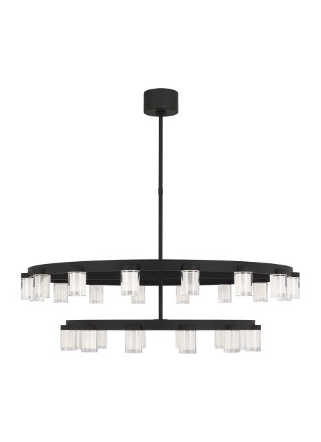 Ella LED Chandelier In Nightshade Black 44"