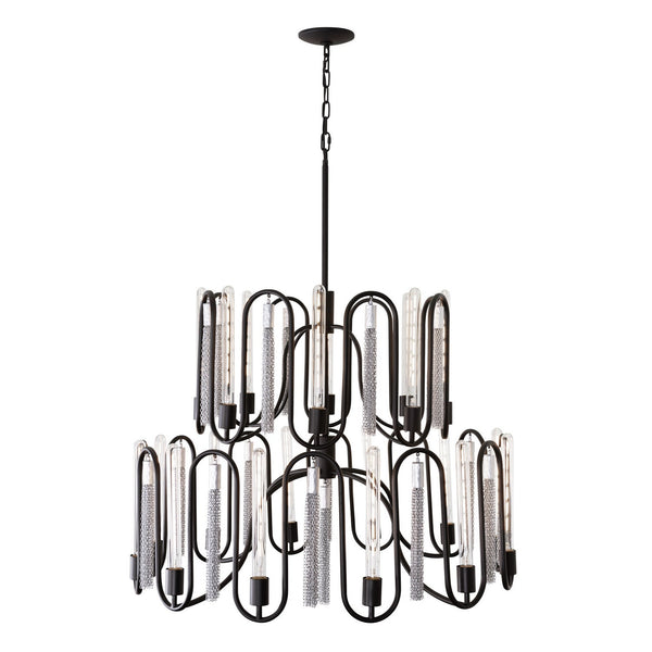 Daisy  20 Light Chandelier In Matte Black/Painted Chrome