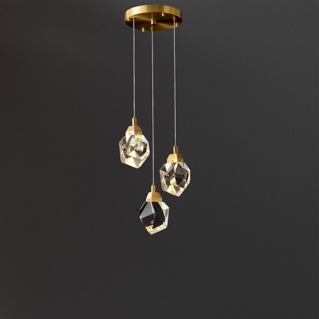 Round Polygonal Chandelier 3 Lights