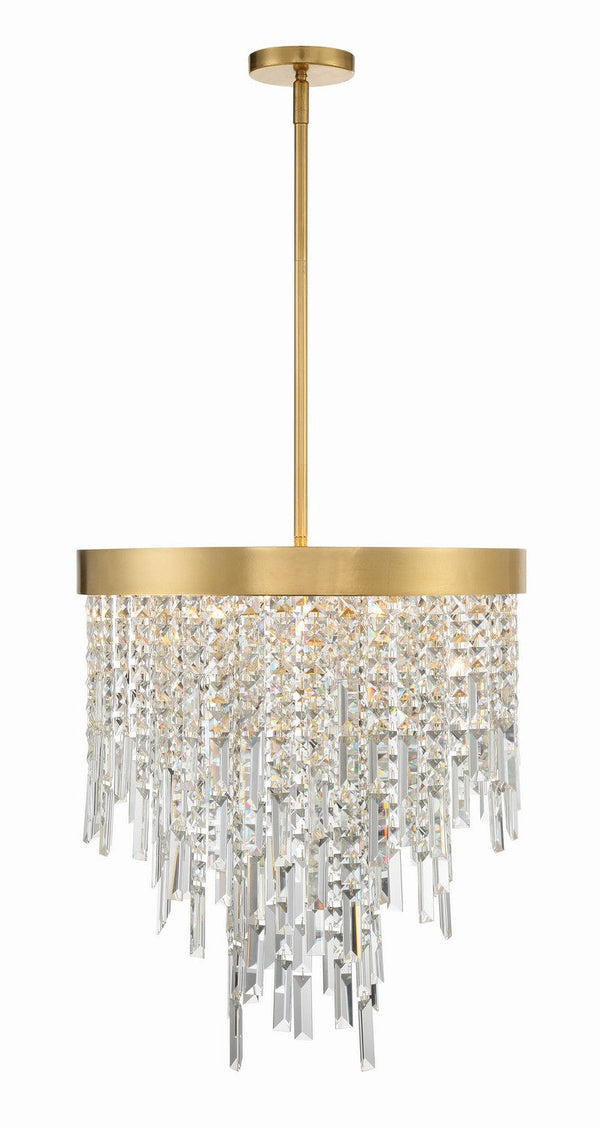 Crystorama Winfield Five Light Chandelier In Antique Gold