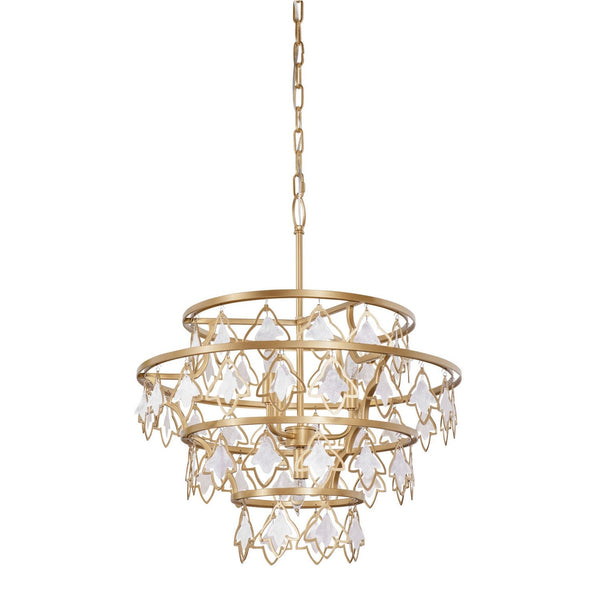 Varaluz Fleur Four Light Chandelier In French Gold