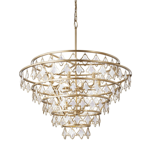 Varaluz Fleur Ten Light Chandelier In French Gold