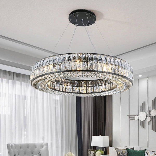 Fogg Crystal Wheel Chandelier 32"