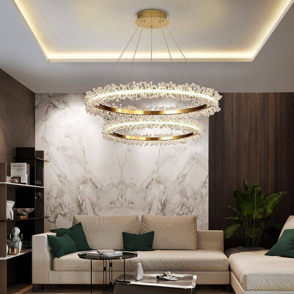 Caprice 2-Ring Crystal Round Chandelier