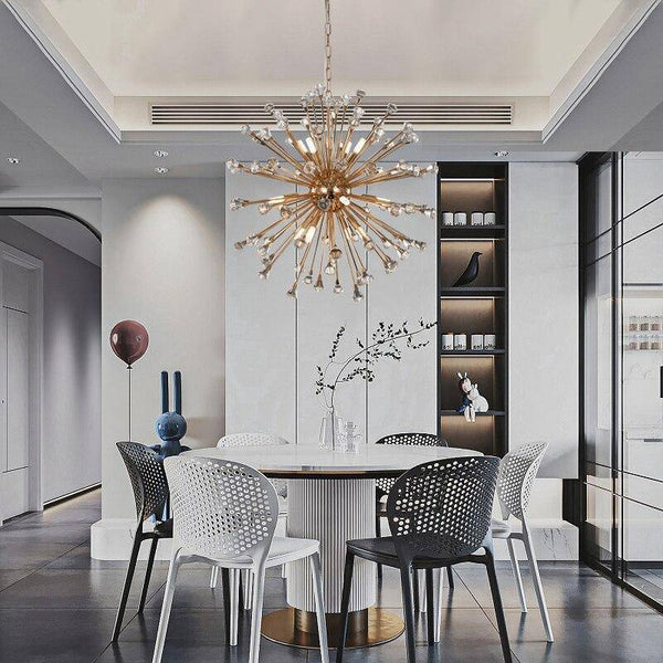 Orellana Rose Gold Crystal Sputnik Chandelier