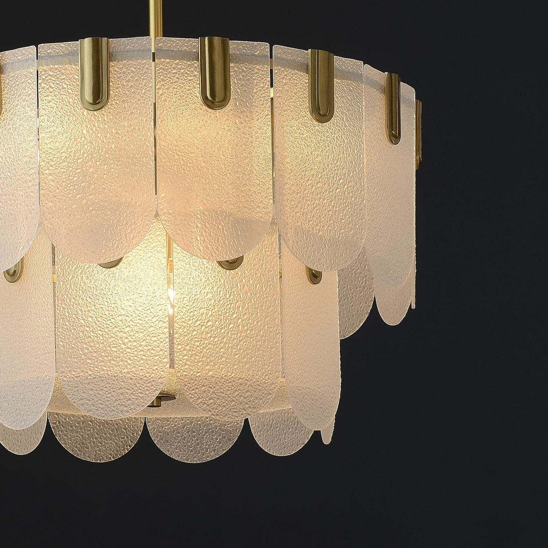 Diamond White Brass Glass Chandelier