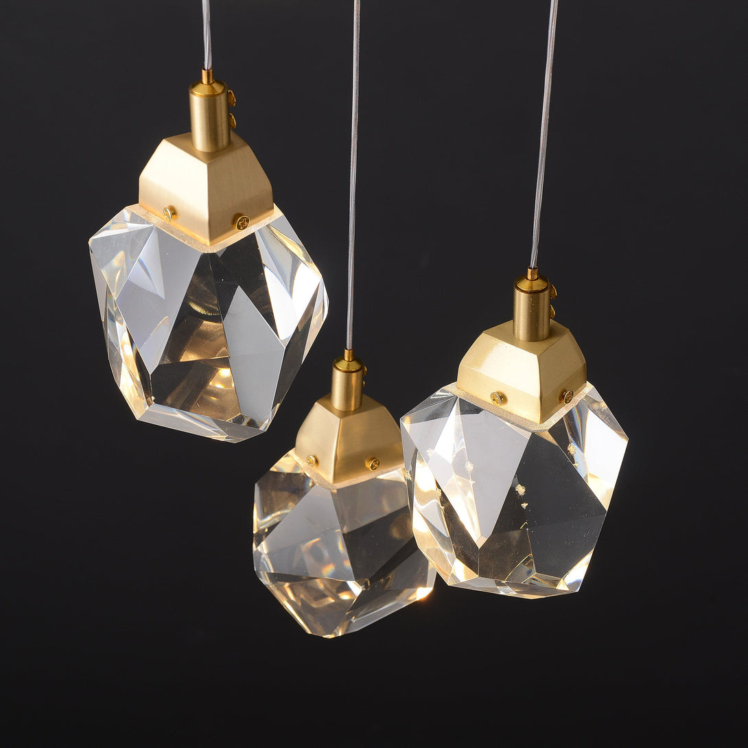 Round Polygonal Chandelier 3 Lights