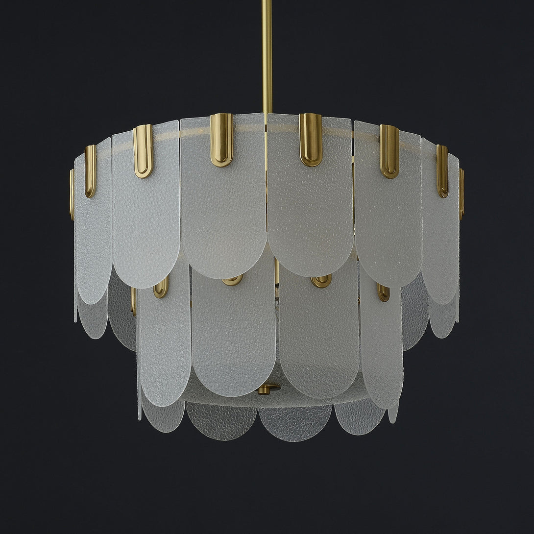 Diamond White Brass Glass Chandelier